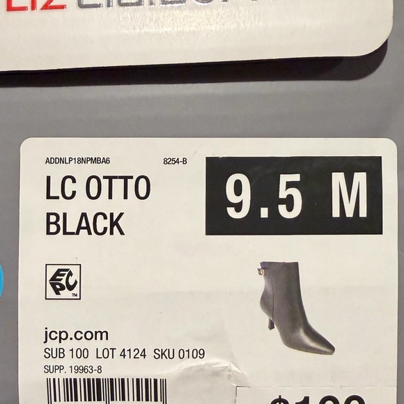 NEW! Liz Claiborne Otto Black Heeled Boots - 9.5 M - Picture 9 of 9
